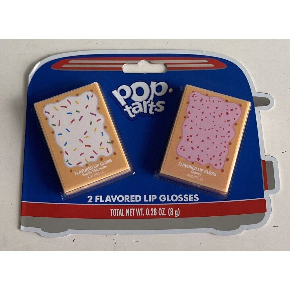 2 Pack Pop Tarts Flavored Lip Gloss Glosses Vanilla Milkshake And Cherry NEW